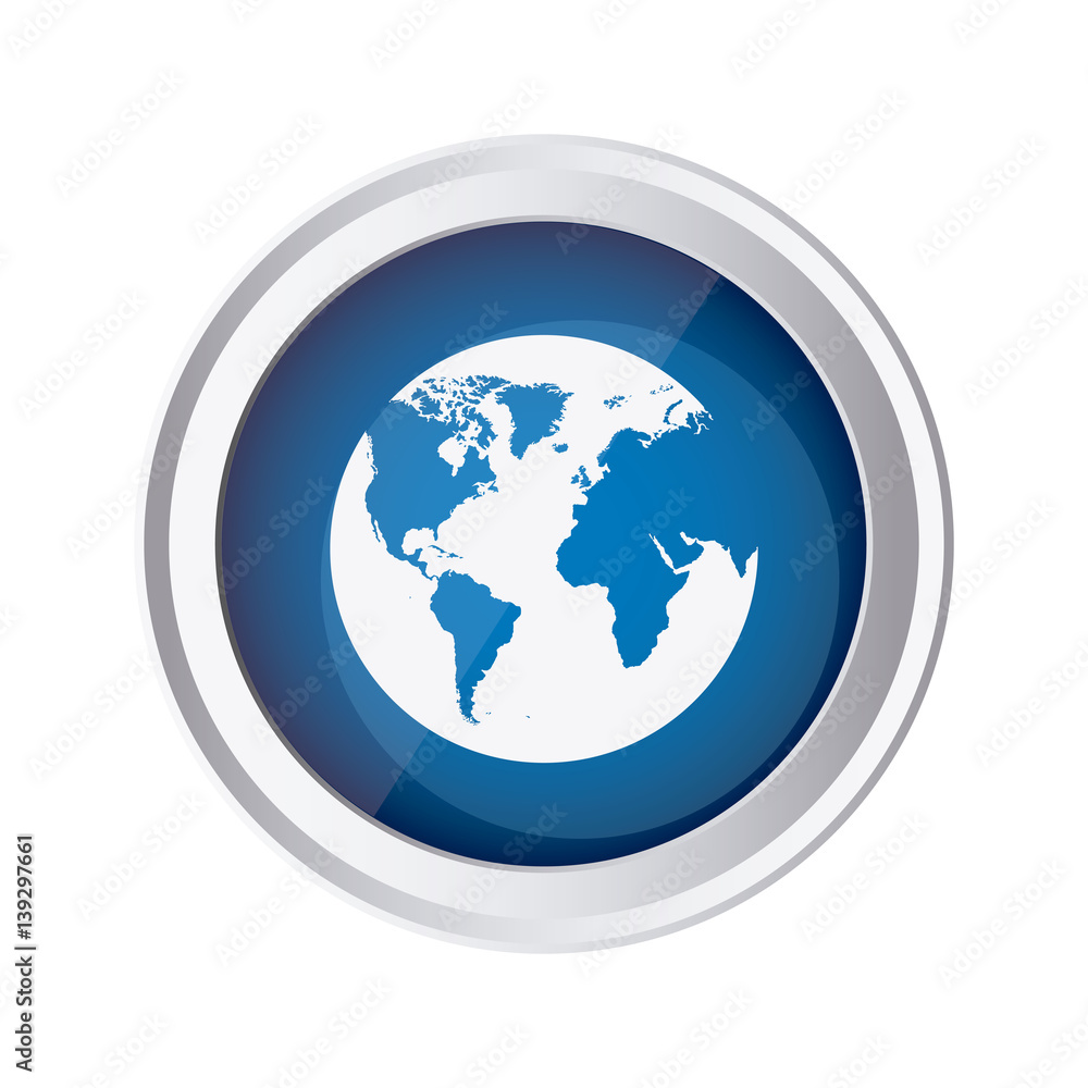 blue emblem earth planet icon, vector illustraction design blue emblem earth planet icon, vector illustraction design