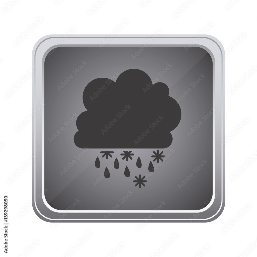 gray emblem cloud rainning and snowing icon, vector illustraction gray emblem cloud rainning and snowing icon, vector illustraction