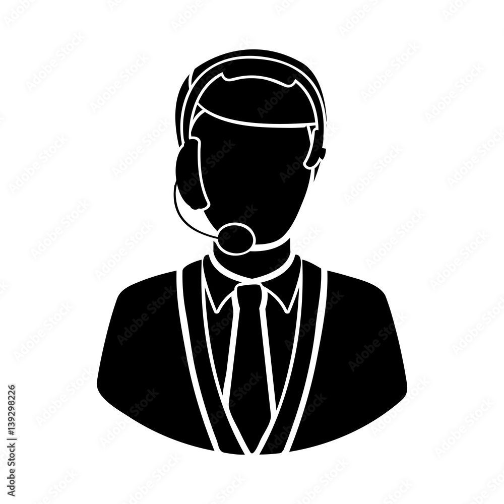 black man techical man customer support, vector illustraction design