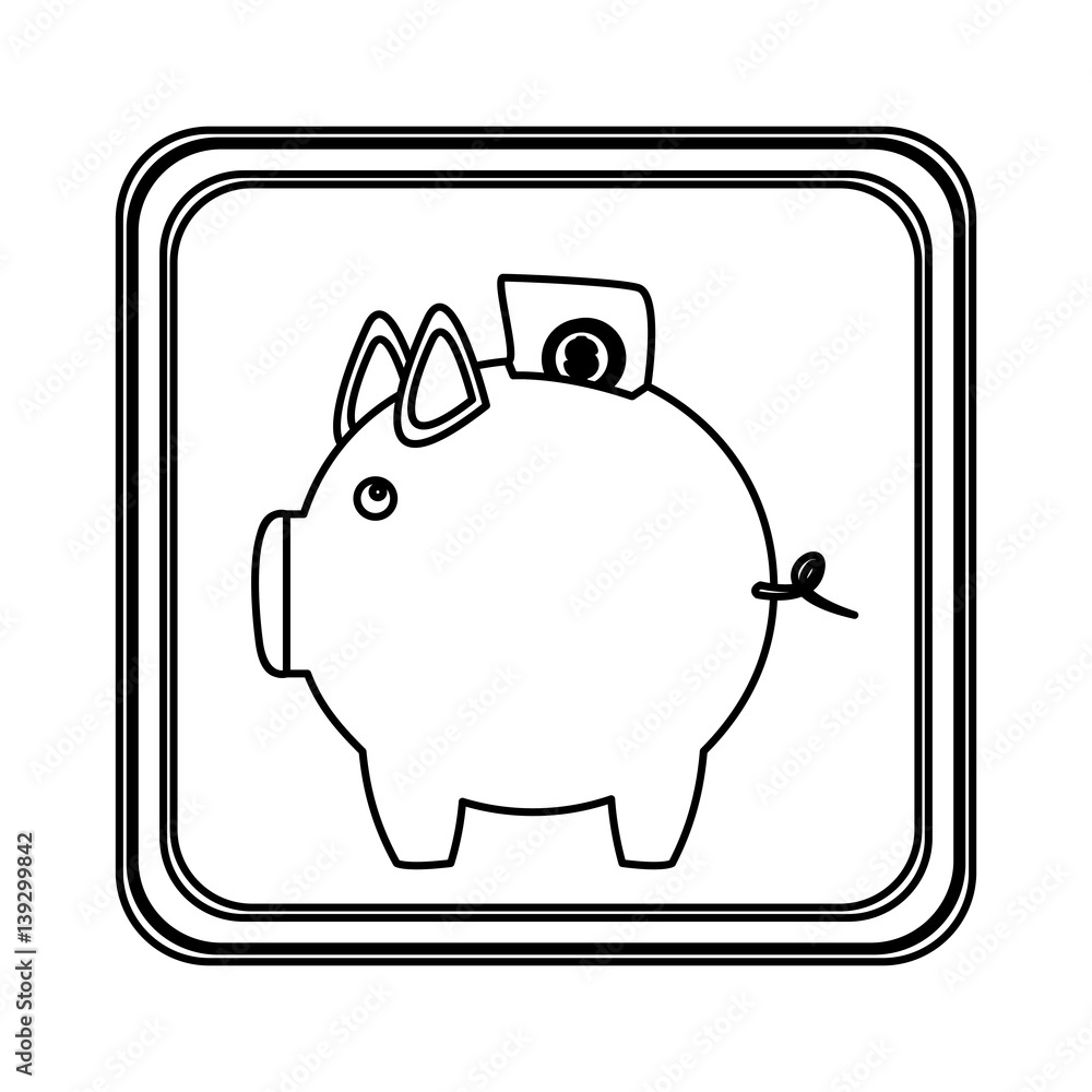 figure emblem pig to save bill icon, vector illustraction design image figure emblem pig to save bill icon, vector illustraction design image