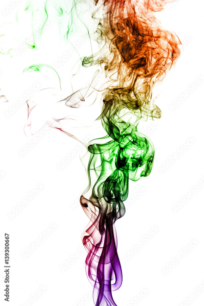 Fototapeta premium colored smoke isolated on white background