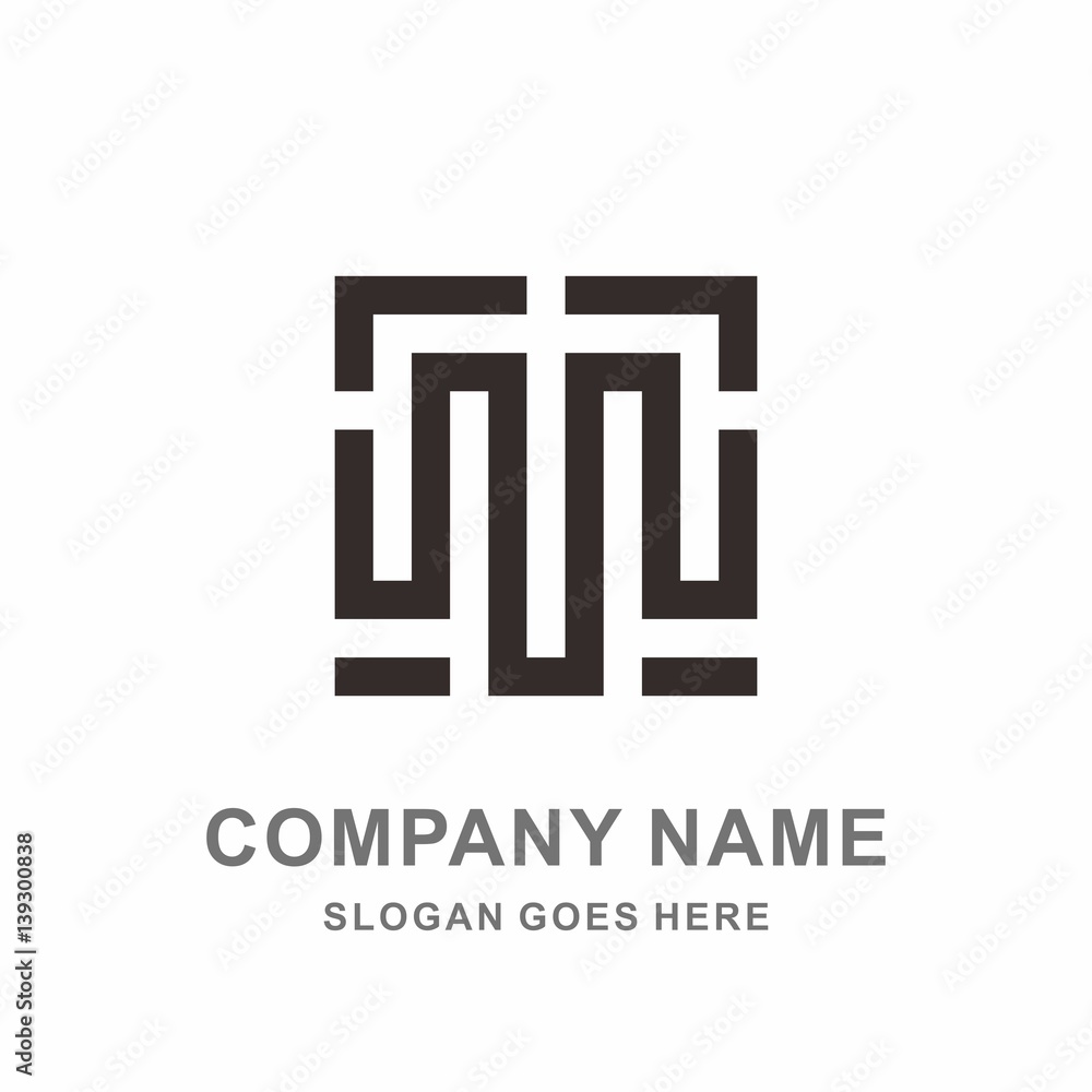 Geometric Square Letter M Morocco Pattern Interior Motif Decoration Business Company Stock Vector Logo Design Template 