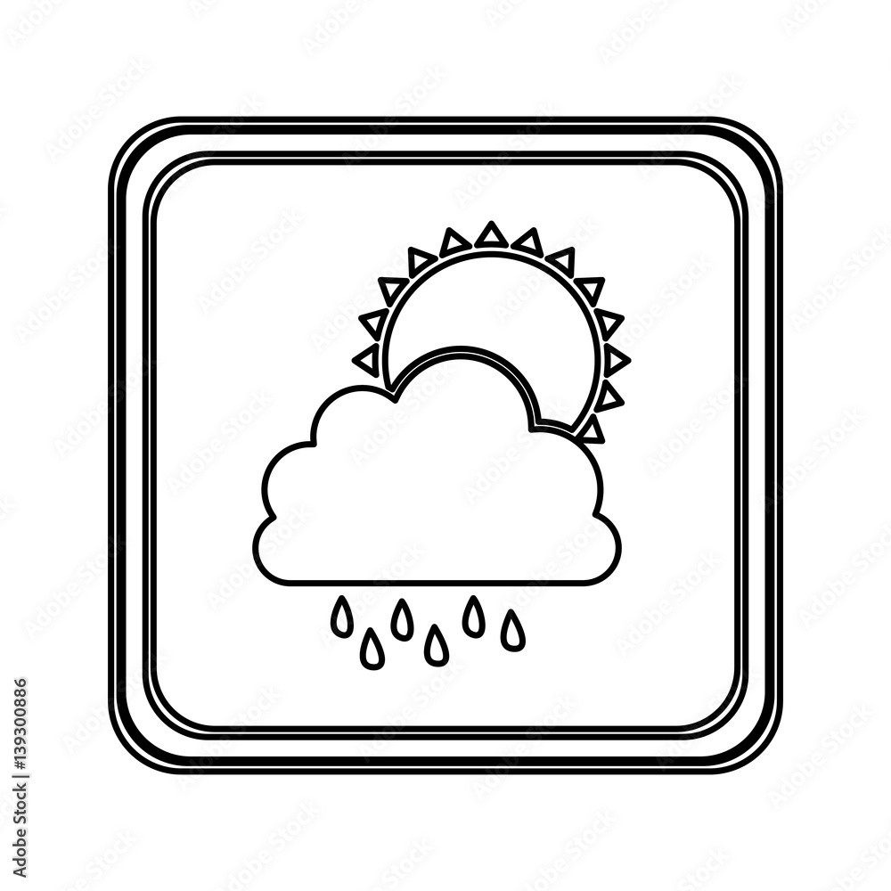 figure emblem cloud rainning with sun icon, vector illustraction figure emblem cloud rainning with sun icon, vector illustraction