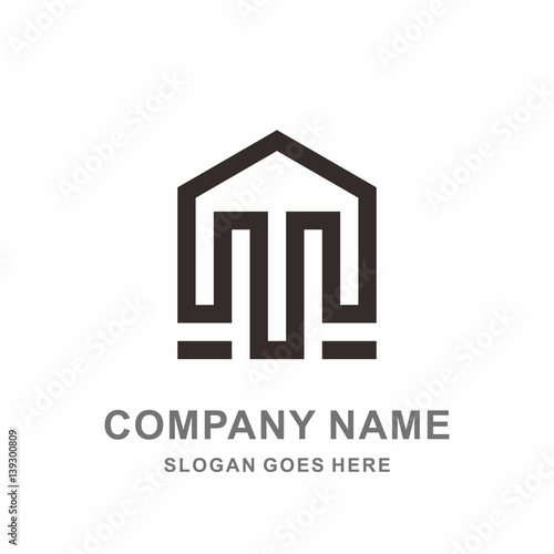 Historical Building Shape Outline Attorney Law Firm Architecture Business Company Stock Vector Logo Design Template 