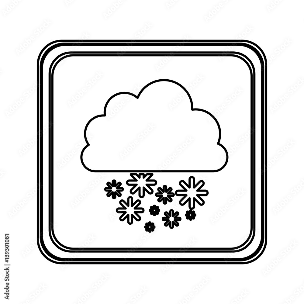 silhouette emblem cloud snowing icon, vector illustraction design silhouette emblem cloud snowing icon, vector illustraction design