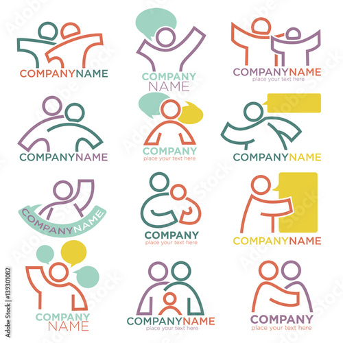 Mother and child care vector icons for parental orphan organization