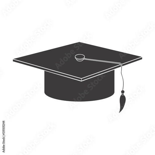 black graduation hat icon, vector illustraction design image