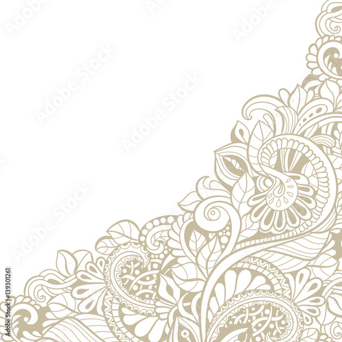 Hand-drawn decorative floral element for design. vector angle