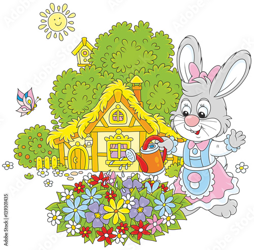 Easter Bunny watering beaut...
