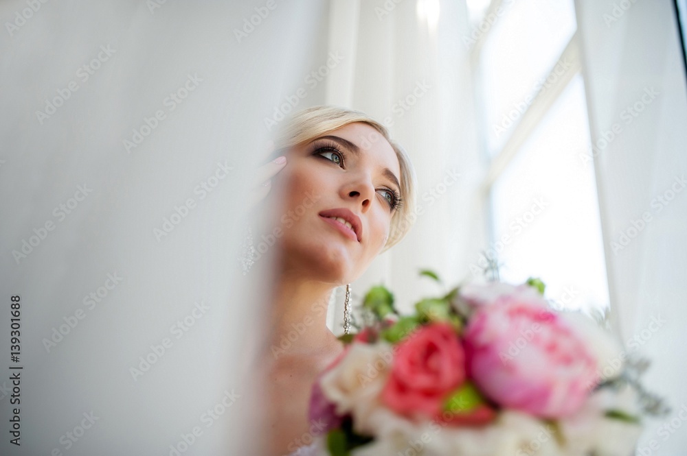 The bride with a beautiful smile.