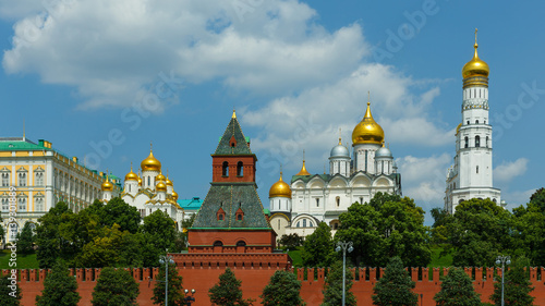 The main sights of the Moscow Kremlin in Russia.