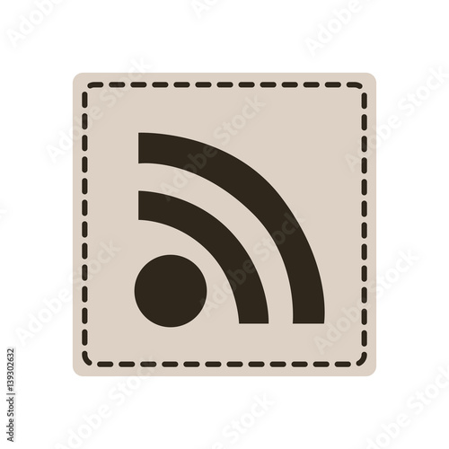 emblem sticker wifi icon, vector illustraction design image