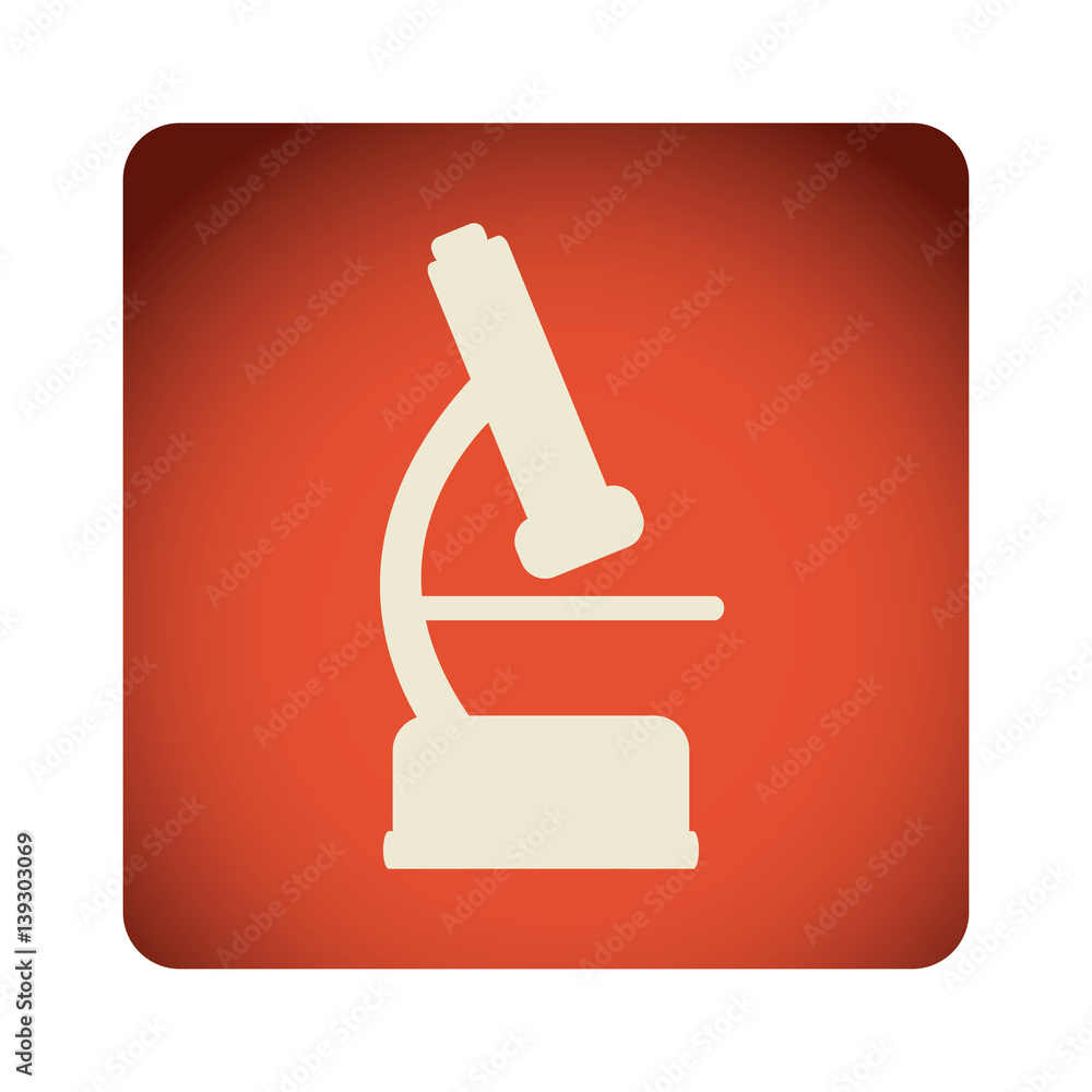 red emblem microscope icon, vector illustraction design image red emblem microscope icon, vector illustraction design image