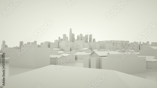 The concept of city streets  3d render