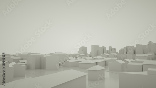 The concept of city streets, 3d render