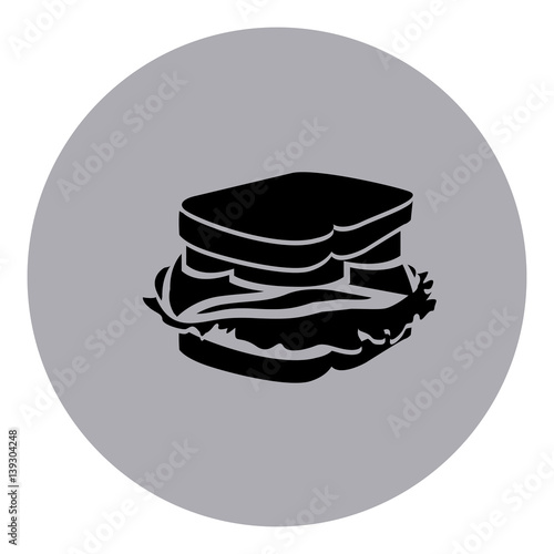 blue emblem sticker sandwich icon, vector illustraction design image