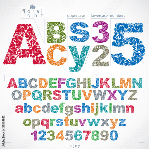 Floral alphabet sans serif ...