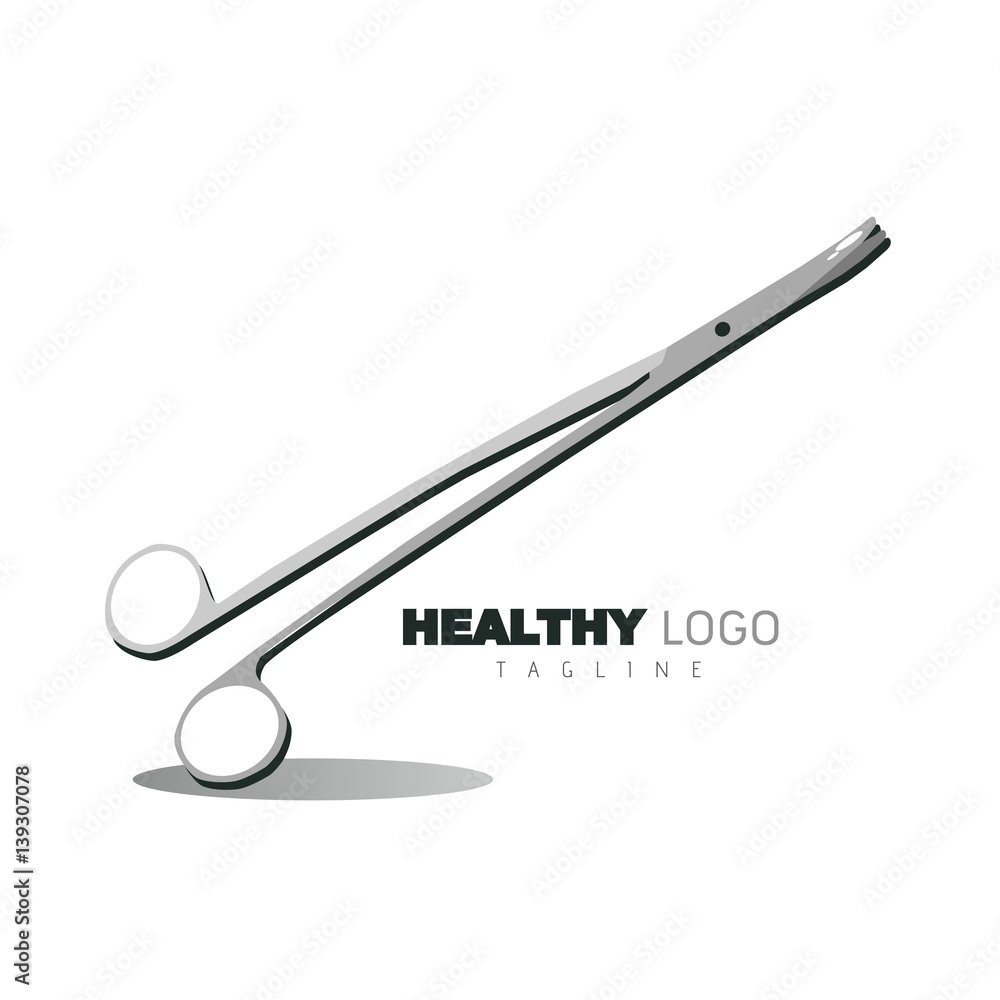 Scissors Doctor Medical tools vector Logo on white background Scissors Doctor Medical tools vector Logo on white background