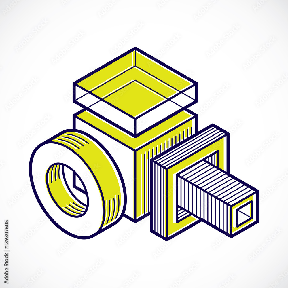 Obraz premium 3D design, abstract vector dimensional cube shape.