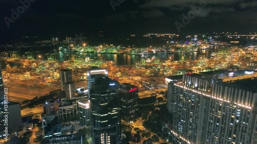 Wallpaper Mural Singapore Night port Aerial
 Torontodigital.ca