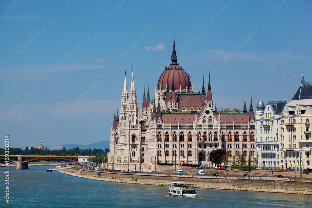 beautiful building of the Parliament in Budapest, Hungary