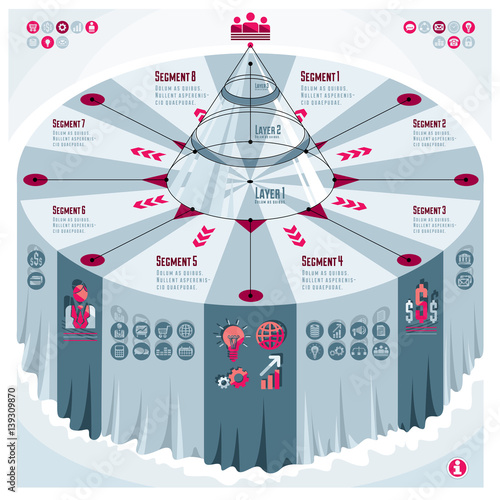 Creative infographics template, 3d table with layered pyramid idea, vector layout illustration.