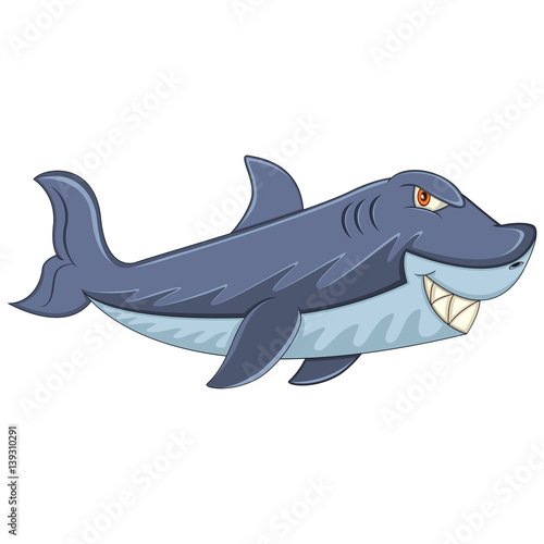 Shark with sharp teeth cartoon