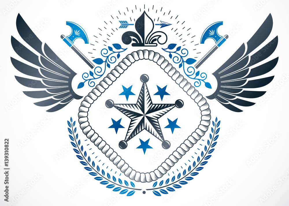 Heraldic coat of arms decorative emblem. Heraldic coat of arms decorative emblem.