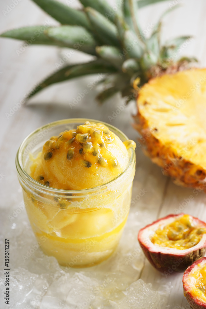 pineapple and passionfruit sorbet pineapple and passionfruit sorbet