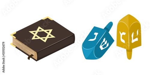 Muslim tradition islam source jew bible book christianity church jew and sevivon toy holy ancient traditional history spirituality biblical scripture vector illustration.