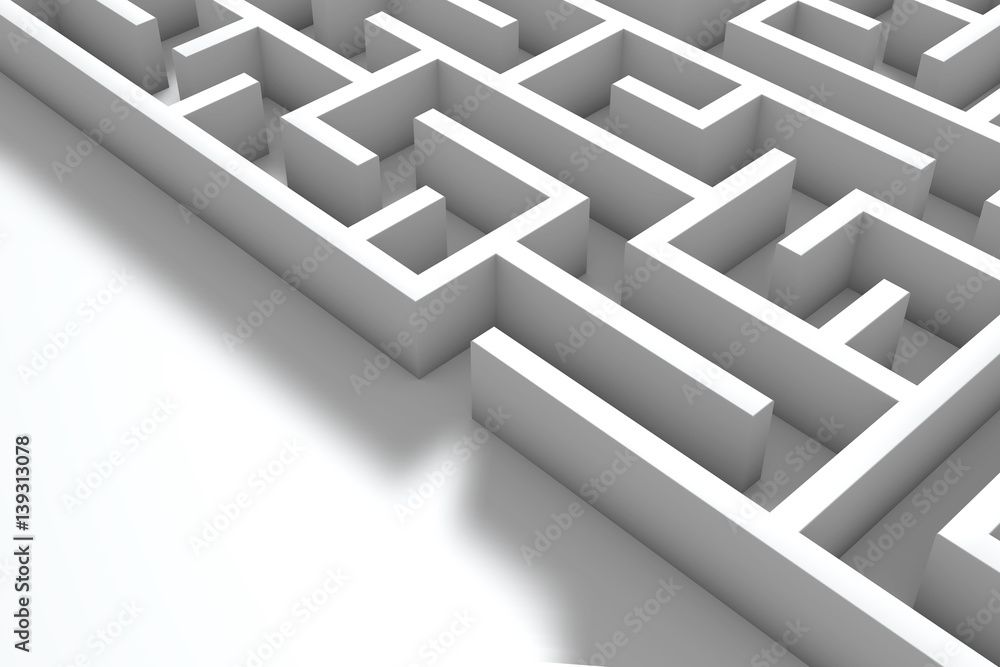 3D rendering of a complex maze structure. Business problems and solution concept 3D rendering of a complex maze structure. Business problems and solution concept