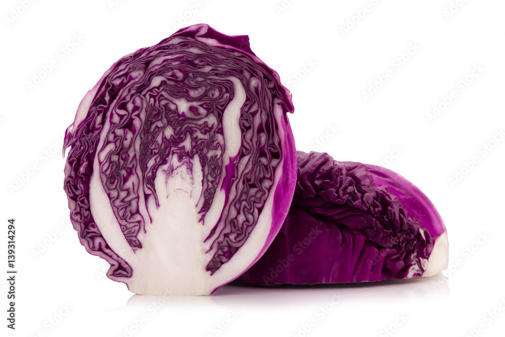 purple cabbage isolated on white purple cabbage isolated on white
