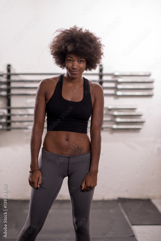 black woman after a workout at the gym Stock-Foto | Adobe Stock