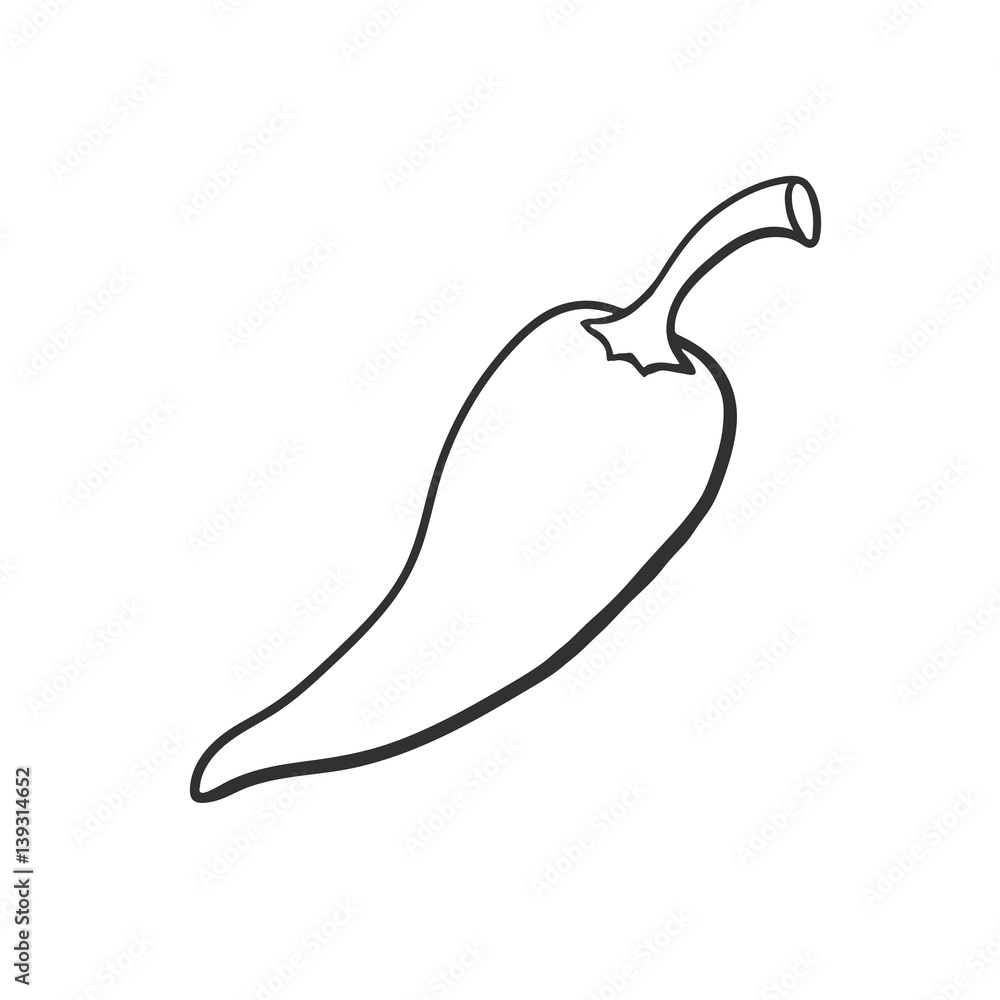 Vector illustration. Hand drawn doodle spicy hot chili pepper. Cartoon sketch. Decoration for greeting cards, posters, emblems Vector illustration. Hand drawn doodle spicy hot chili pepper. Cartoon sketch. Decoration for greeting cards, posters, emblems