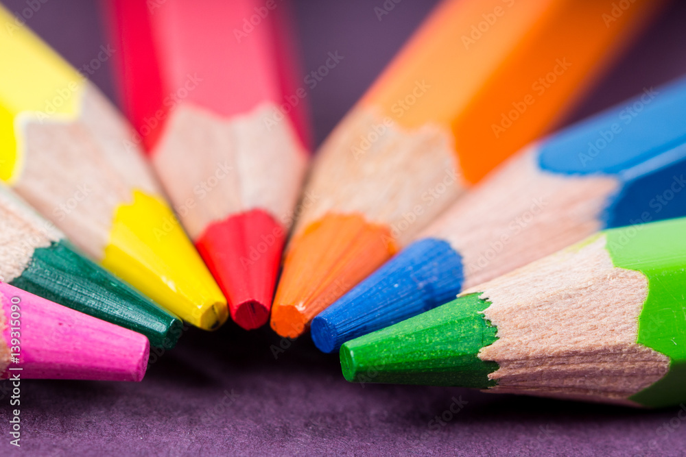 closeup of colorfoul pencils