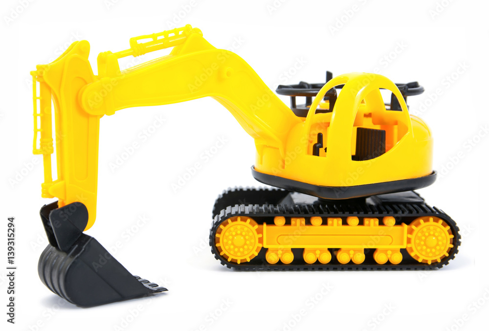 toy bulldozer isolated on white background.bulldozer toy isolated