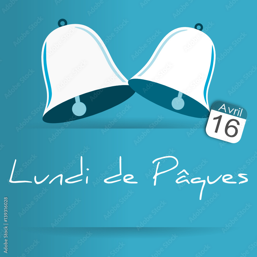 Naklejka premium lundi Pâques - 16 avril 2017 - cloches de pâques