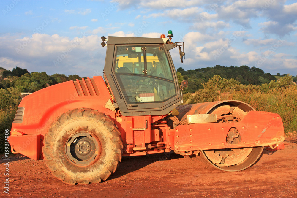 Fototapeta premium Roller on a construction site
