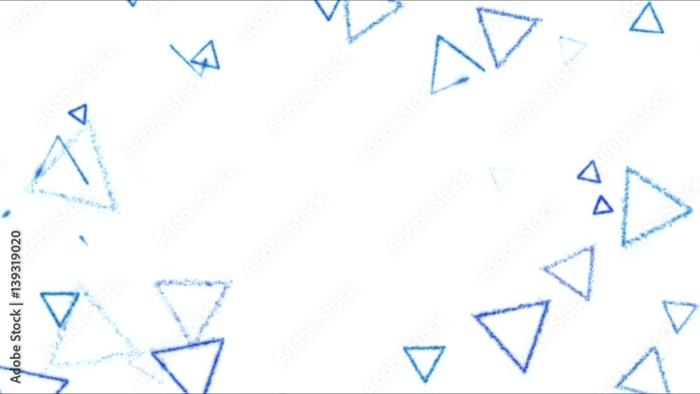 Drawing Triangle Shapes on White Background Animation - Loop Blue Drawing Triangle Shapes on White Background Animation - Loop Blue