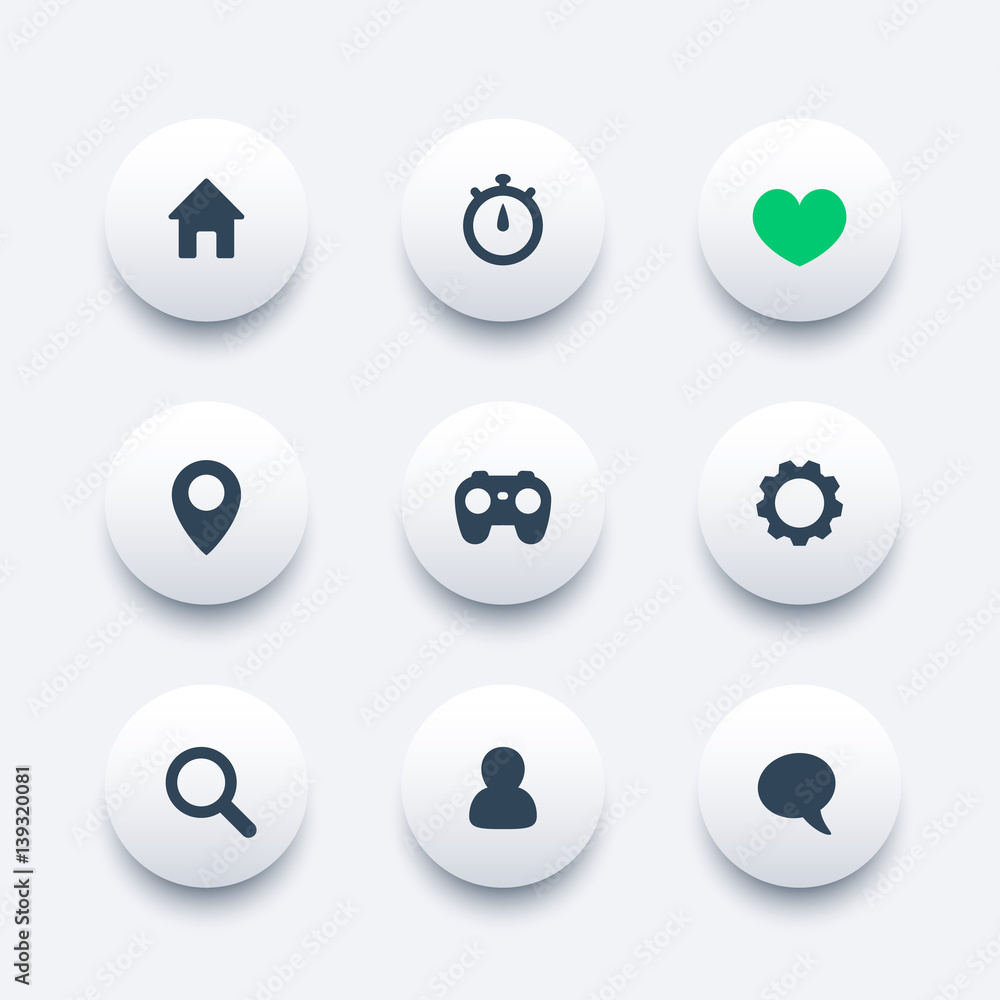Basic web icons, vector pictograms set