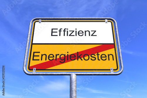 Ortsschild - Ortstafel - Effizienz - Energiekosten photo