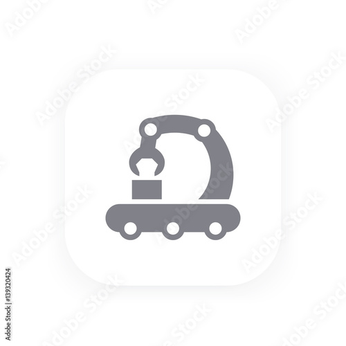conveyor line icon, production, manufacturing vector pictogram