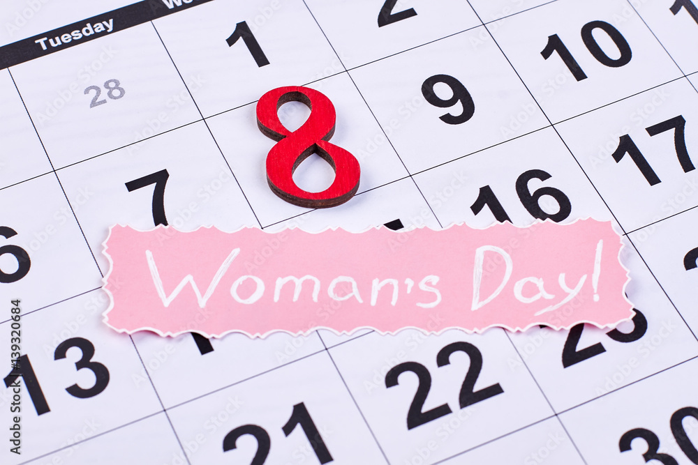 Numeral 8 and card. International day of womanhood. Numeral 8 and card. International day of womanhood.
