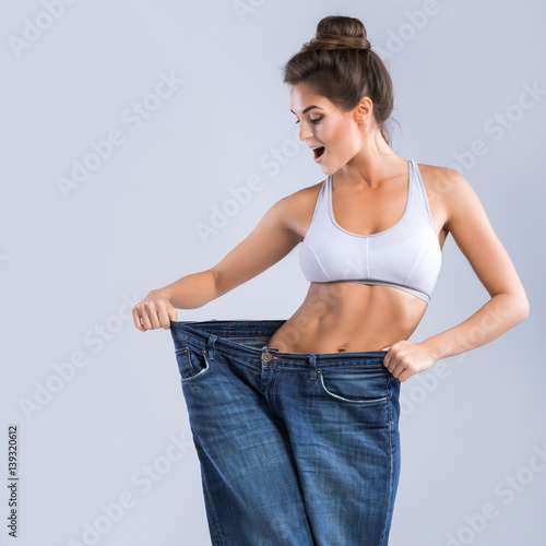 Happy woman after weight-loss