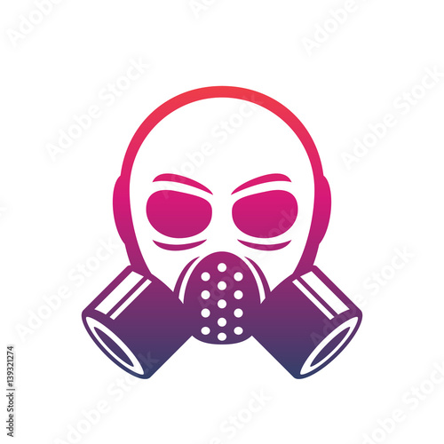 gas mask icon, vector sign over white
