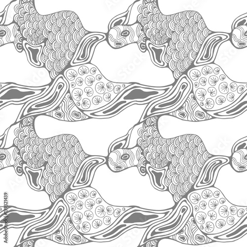Abstract seamless background pattern made of hand drawn elements