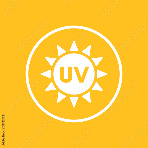 UV radiation icon in circle