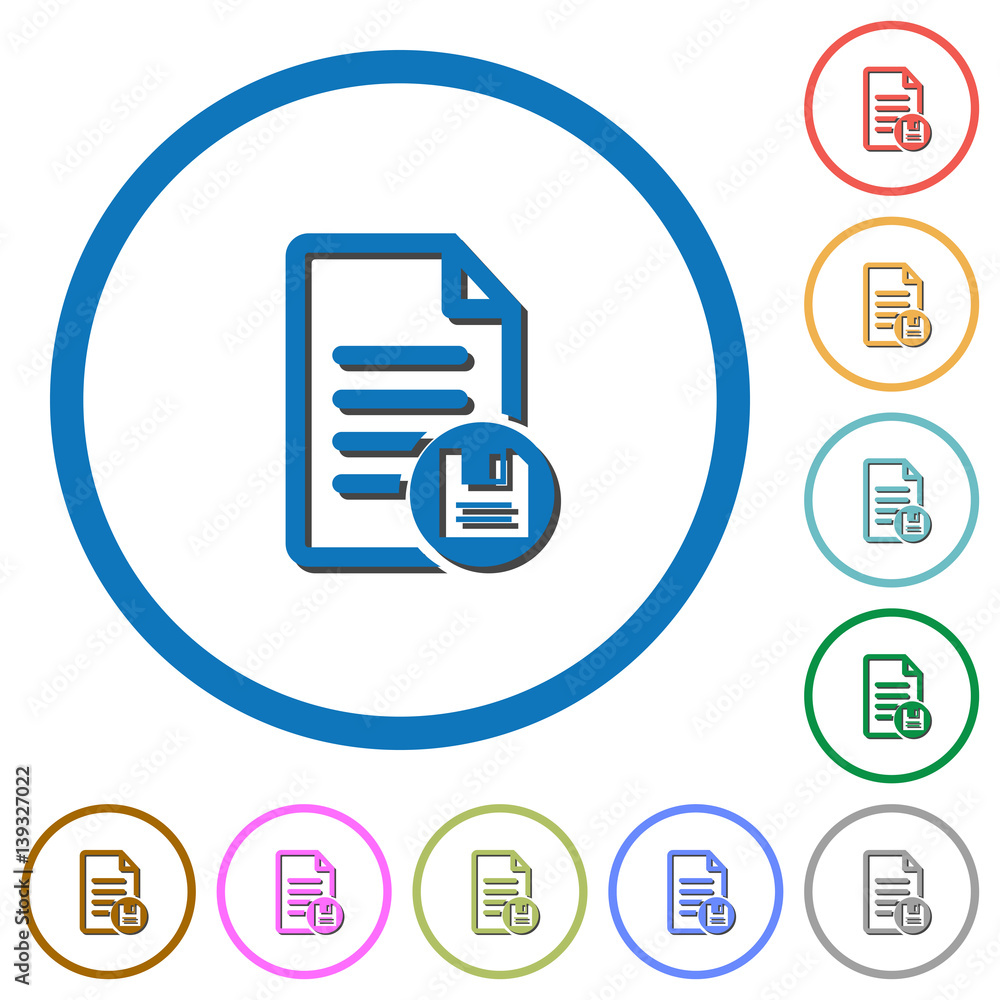 Save document icons with shadows and outlines Save document icons with shadows and outlines
