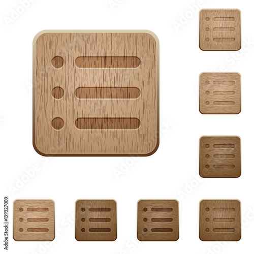 Unordered list wooden buttons