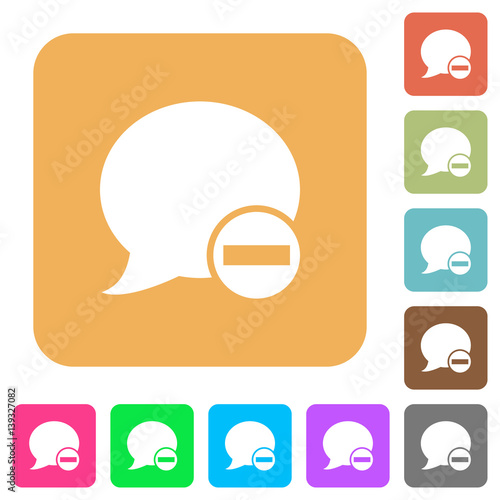 Delete blog comment rounded square flat icons